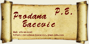 Prodana Bačević vizit kartica
